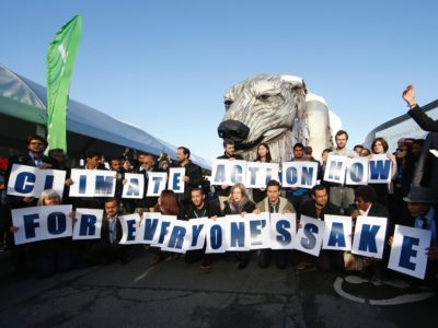 Greenpeace activists demonstrating
